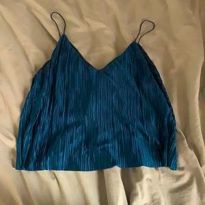 blue textured tank top